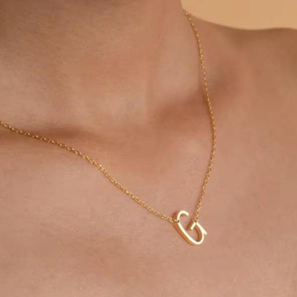 Gold Initial “B” Necklace 18k Jewelry,‎ Brand new, Sideways Custom Chain NWOT